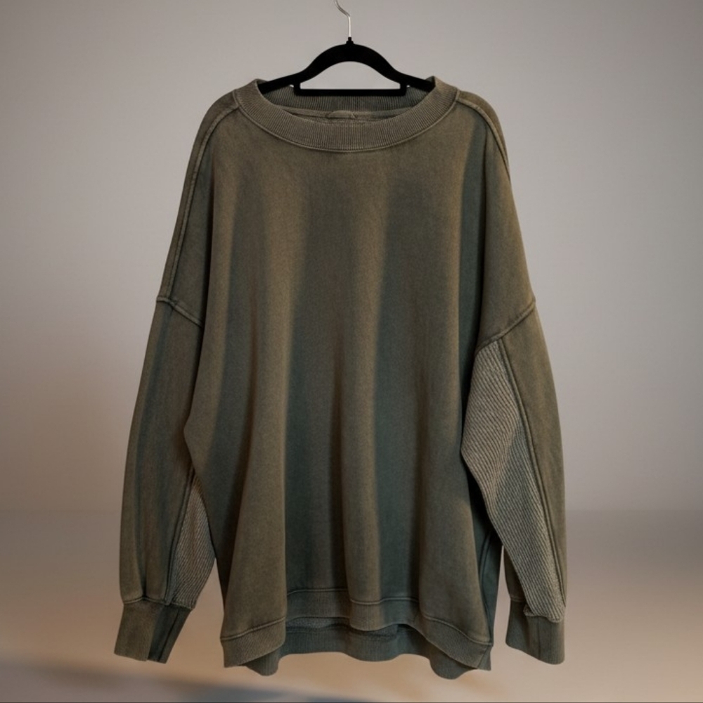 Aerie Oversized Washed Sweatshirt – Sage Green – 29” PTP – Slouchy Fit